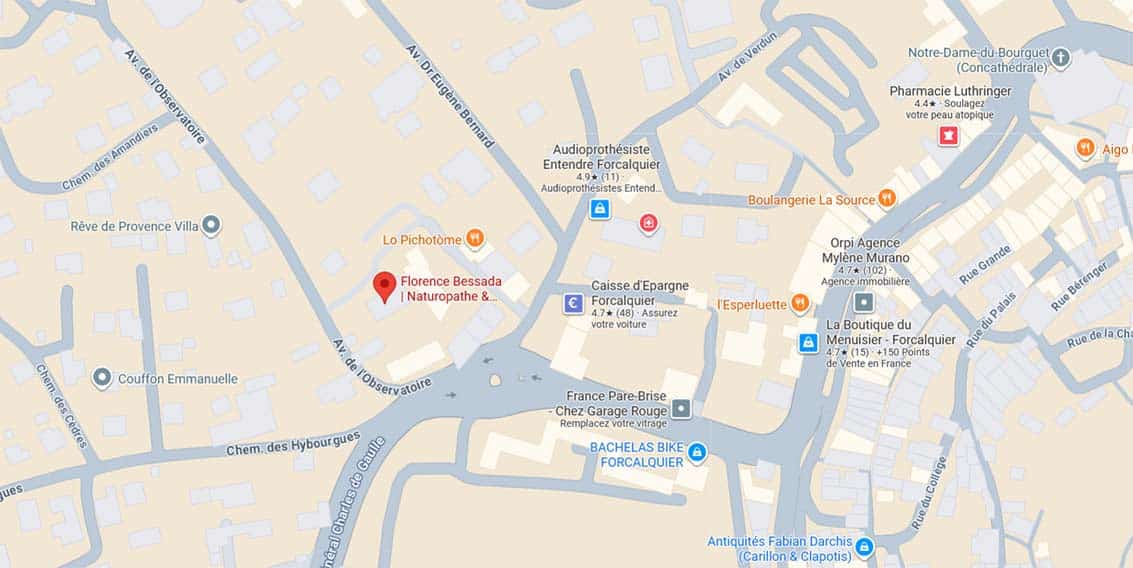 Plan GMaps - Florence Bessada, Naturopathe & Réflexologue plantaire